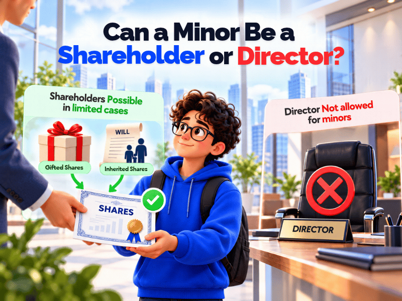 minor being shareholder or director in an indian company
