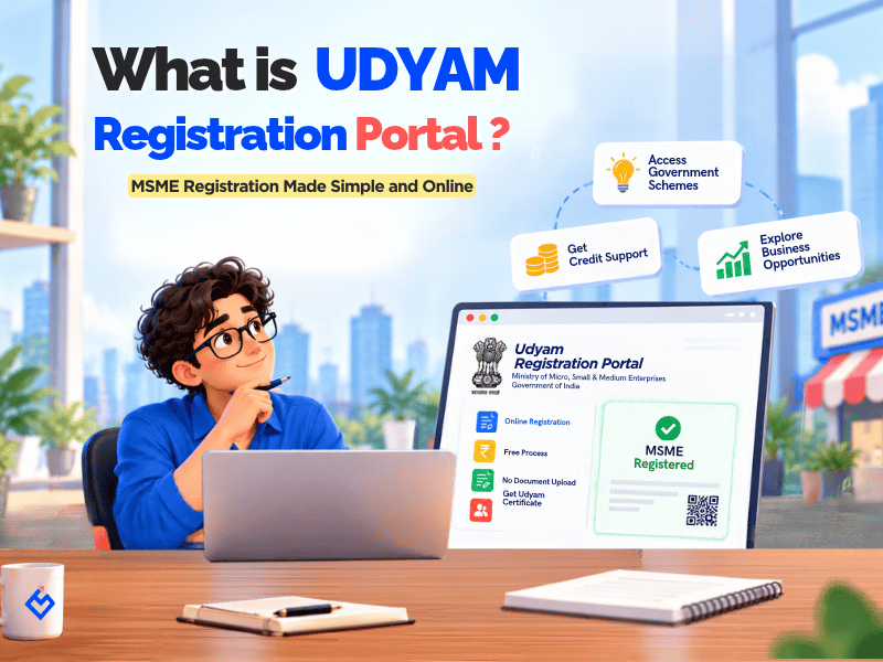 Illustration of the Udyam Registration Portal for online MSME registration in India