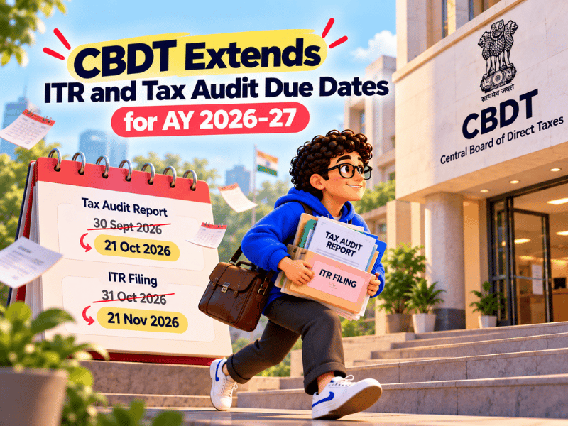 CBDT Extends ITR and Tax Audit Due Dates for AY 2026-27